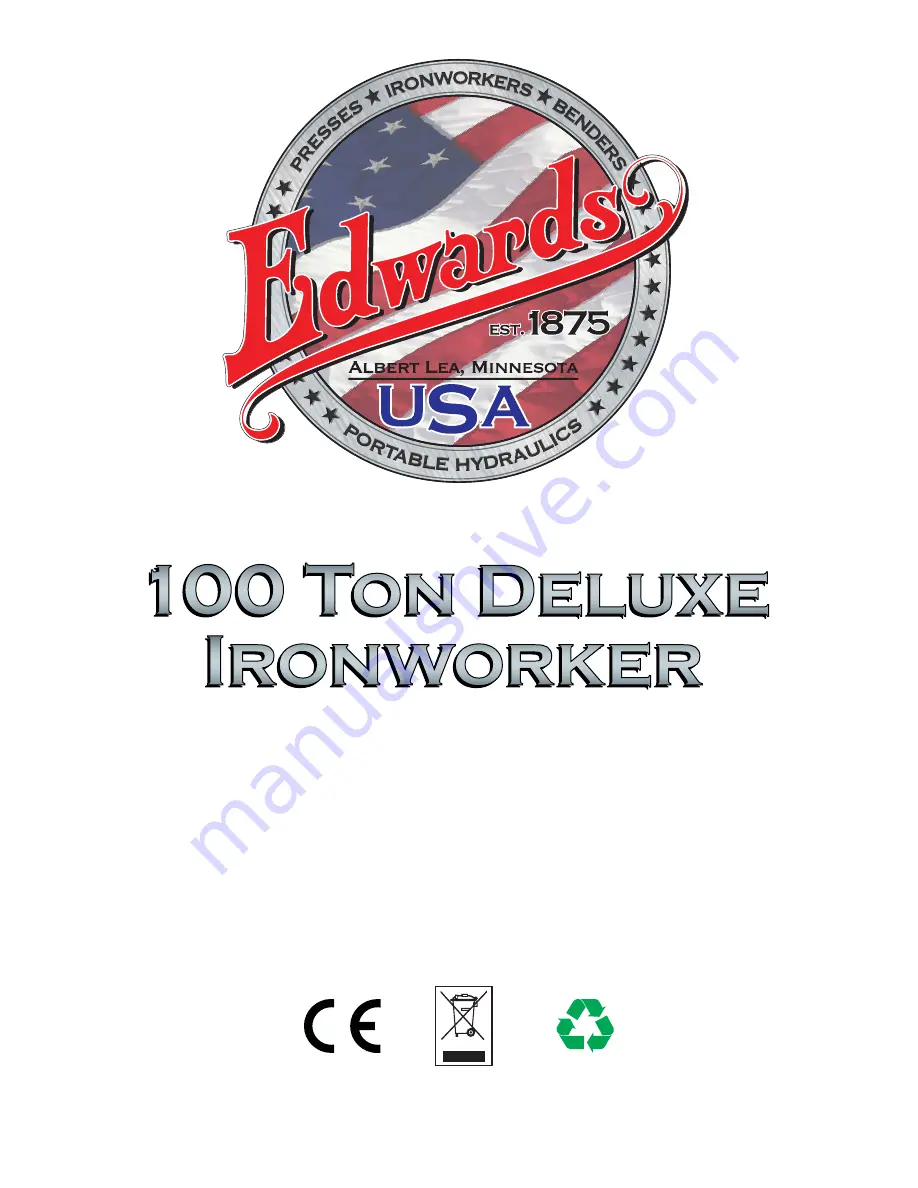 Edwards 100 Ton Deluxe Ironworker Скачать руководство пользователя страница 1