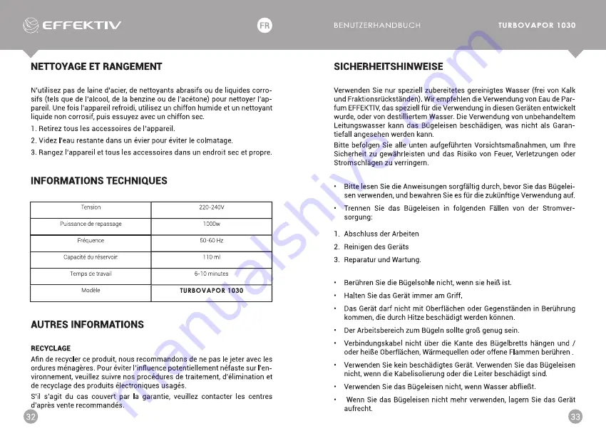 EFFEKTIV TURBOVAPOR 1030 User Manual Download Page 17