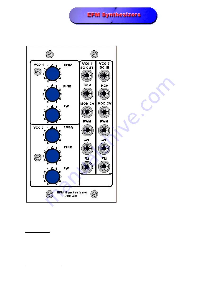 EFM VCO 3D Manual Download Page 1