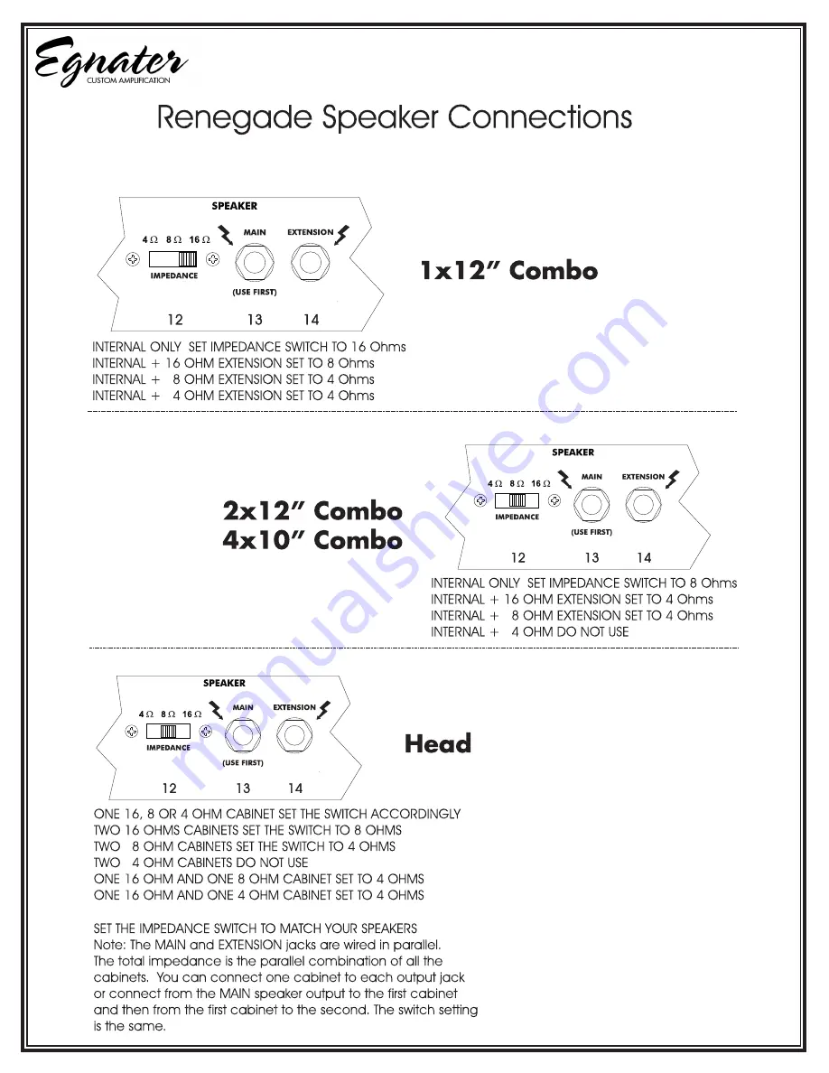 Egnater Renegade 112 Owner'S Manual Download Page 14