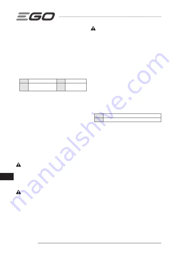 Ego Power+ LB6000E Operator'S Manual Download Page 186