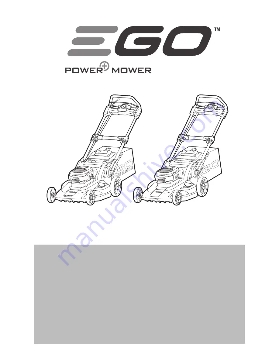 Ego Power+ LM2120E Operator'S Manual Download Page 1