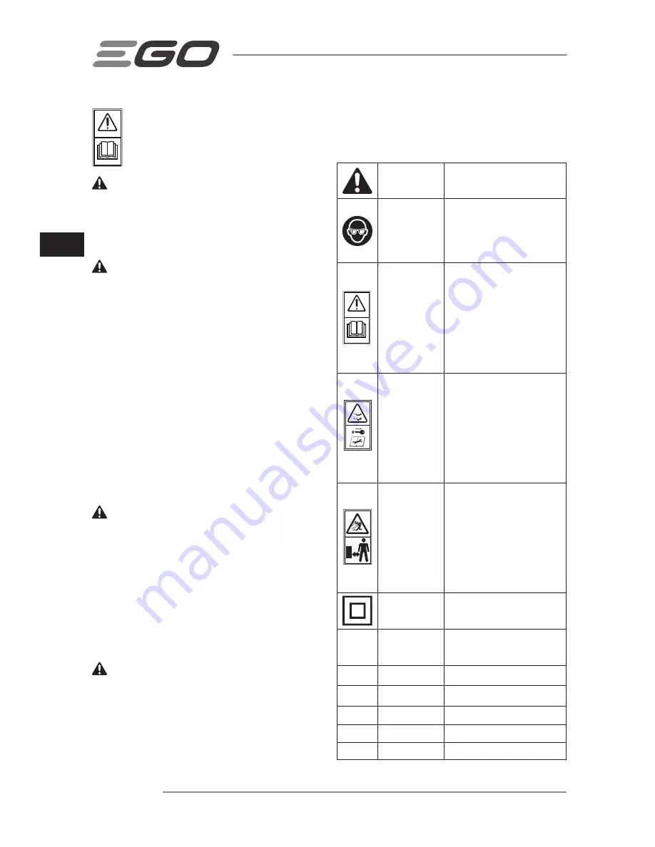 Ego Power+ LM2120E Operator'S Manual Download Page 70