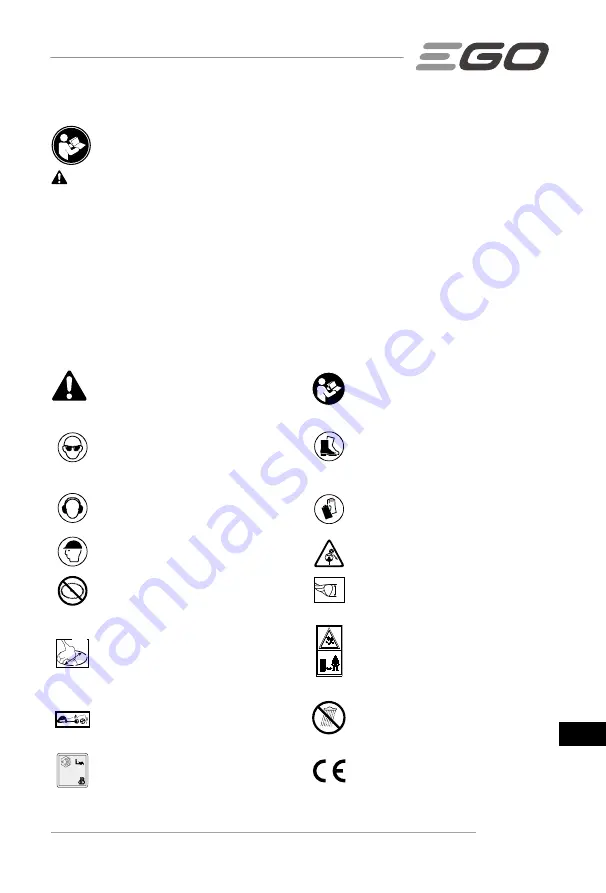 Ego Power+ ST1400E-ST Operator'S Manual Download Page 191