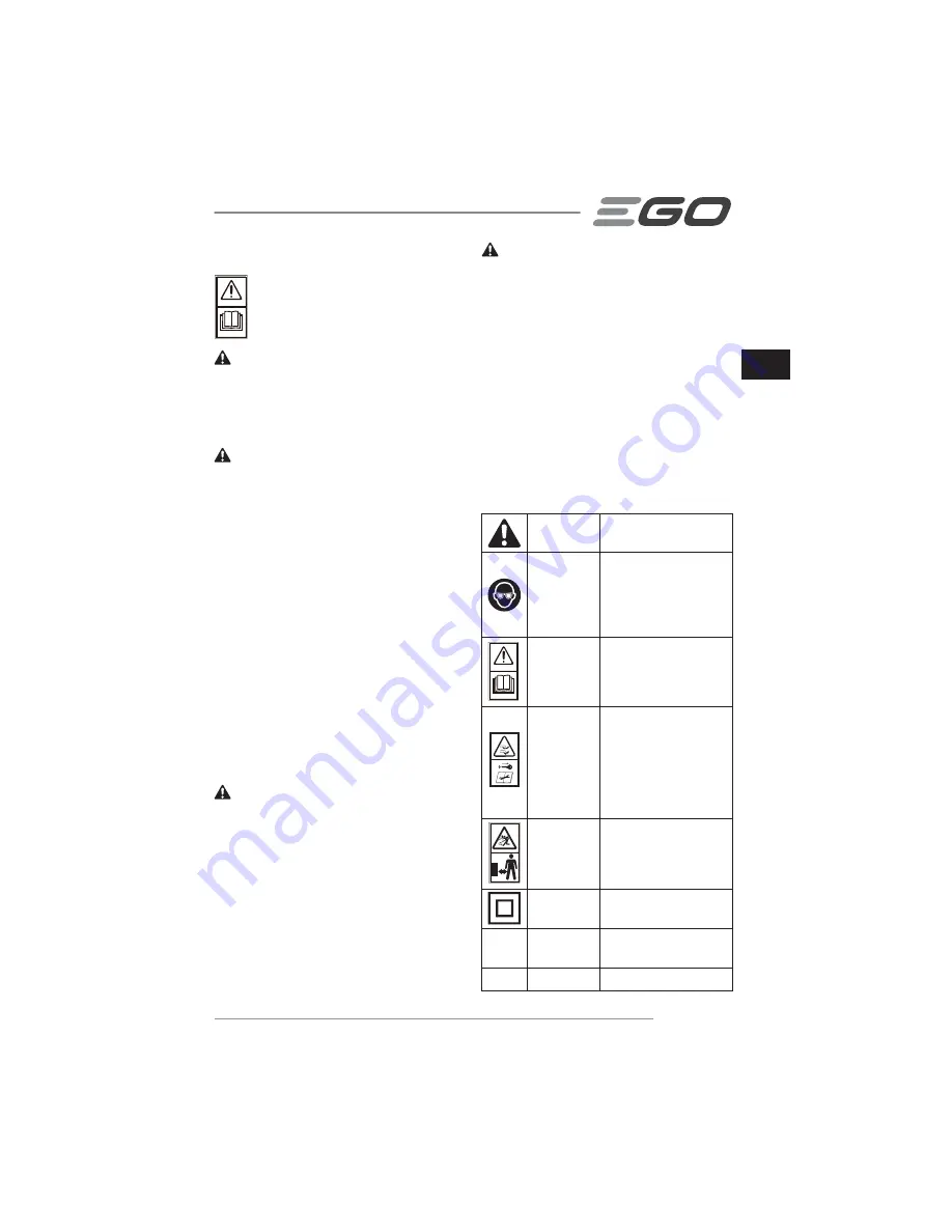 EGO LM2010E Operator'S Manual Download Page 31