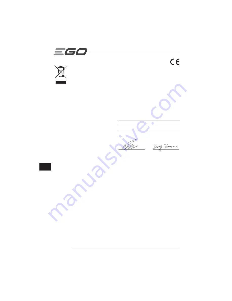 EGO LM2010E Operator'S Manual Download Page 140