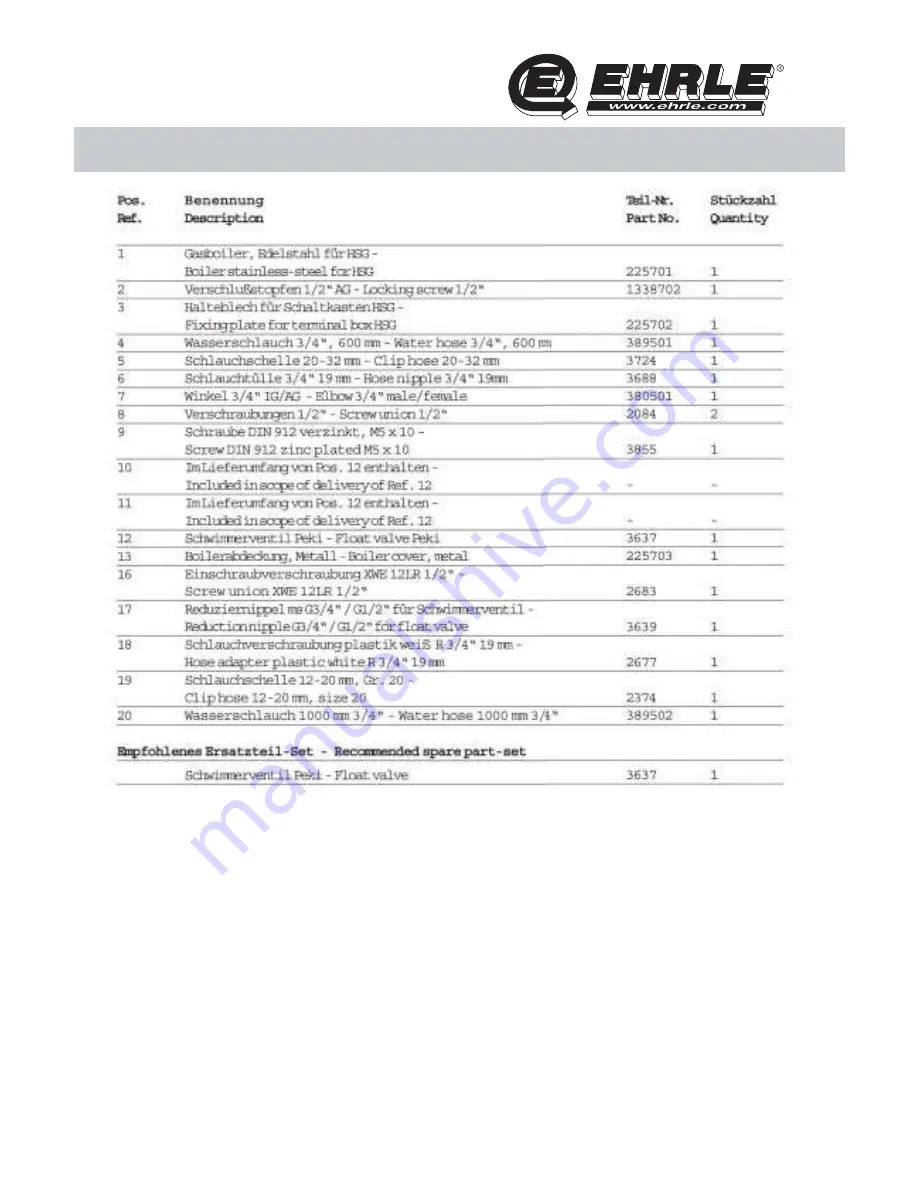 EHRLE HS 1040 Series Operating Instruction Download Page 87