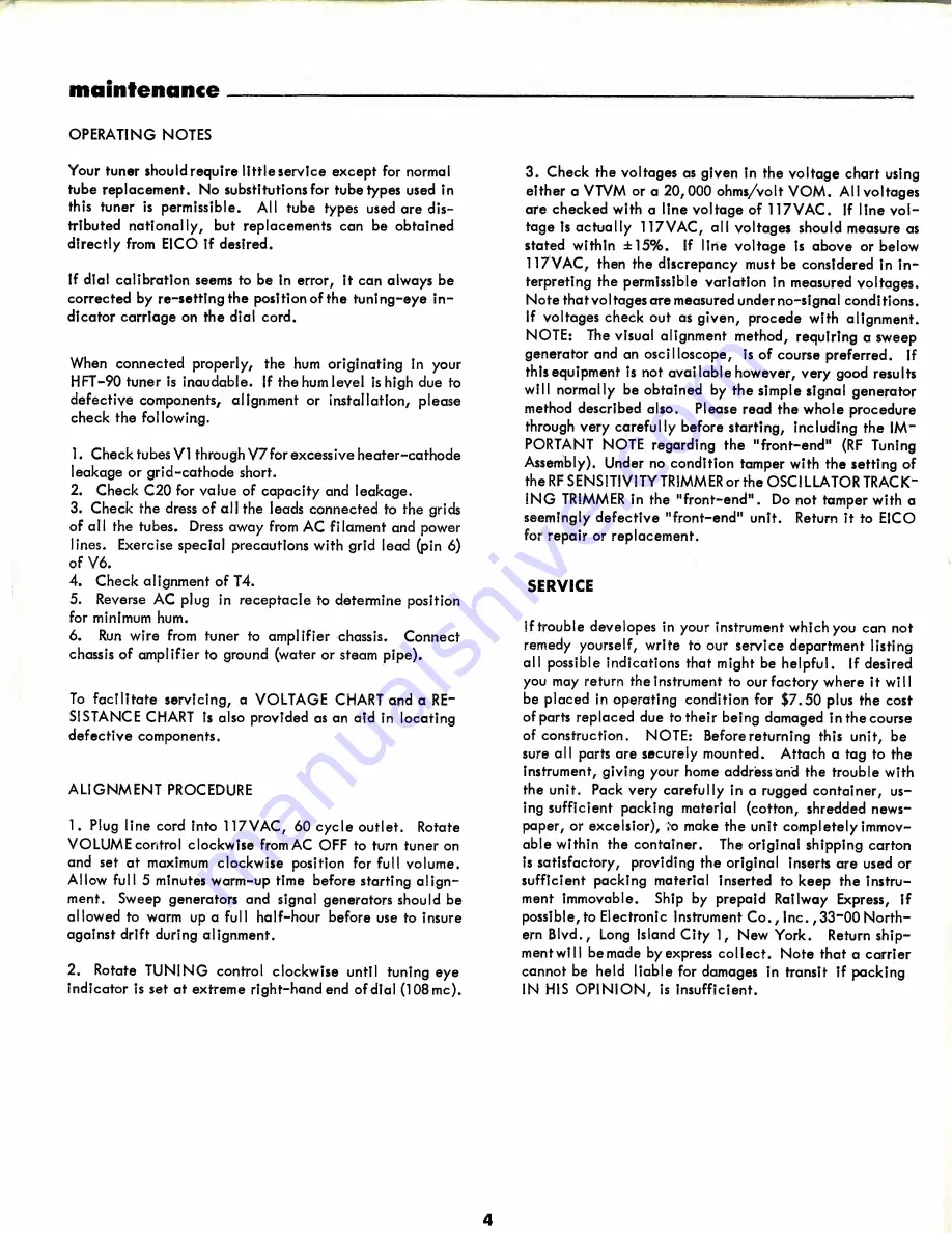 Eico HFT-90 Instruction Manual Download Page 5