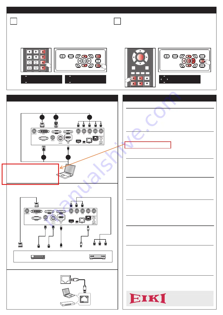 Eiki EK-800U Quick Start Manual Download Page 2