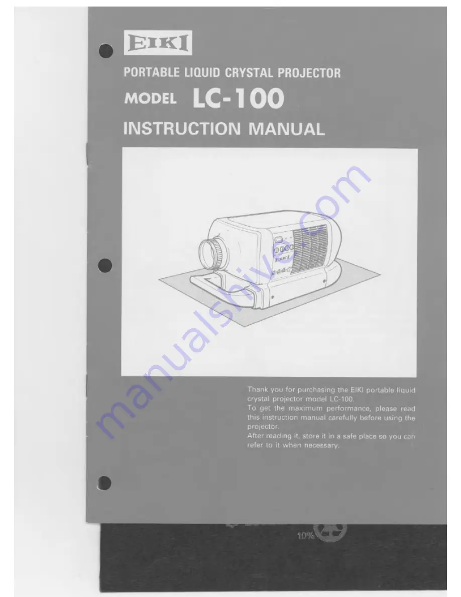 Eiki LC-100 Скачать руководство пользователя страница 1