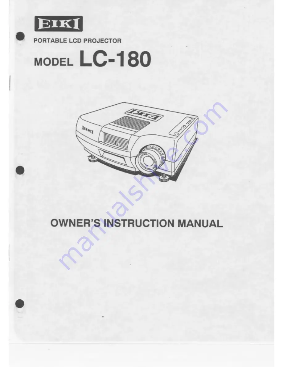 Eiki LC-180 Owner'S Instruction Manual Download Page 1