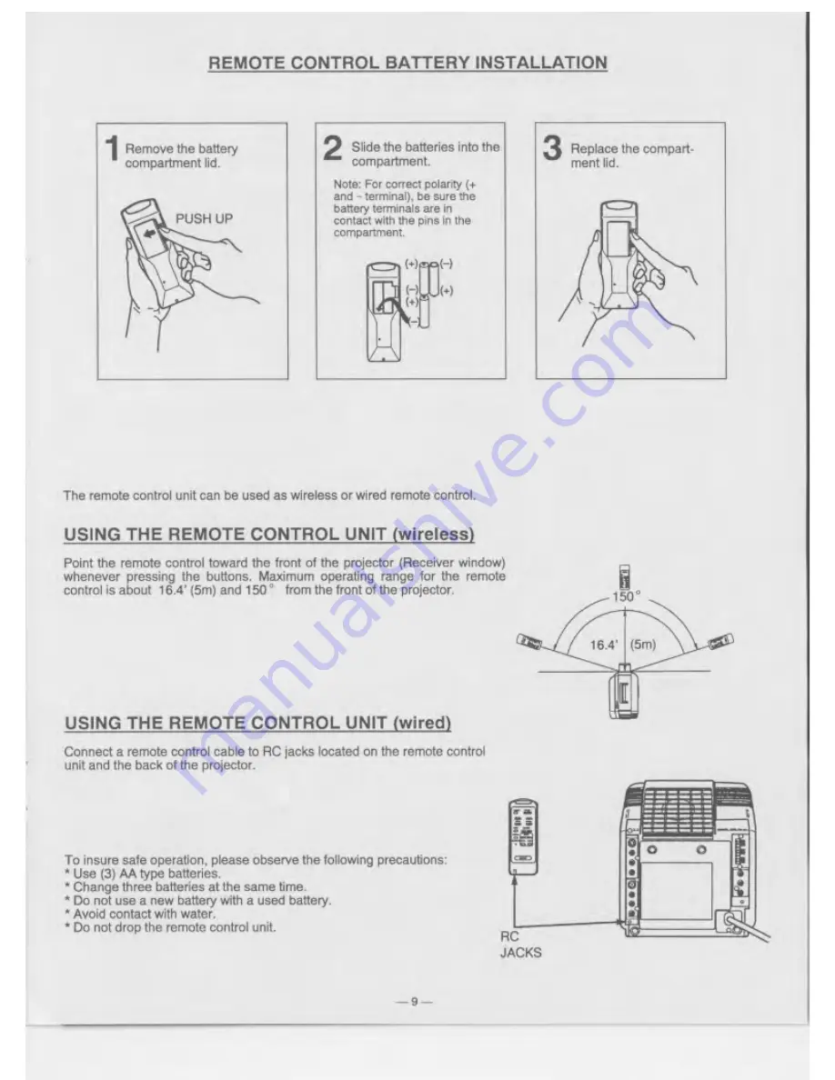 Eiki LC-330 Owner'S Instruction Manual Download Page 9