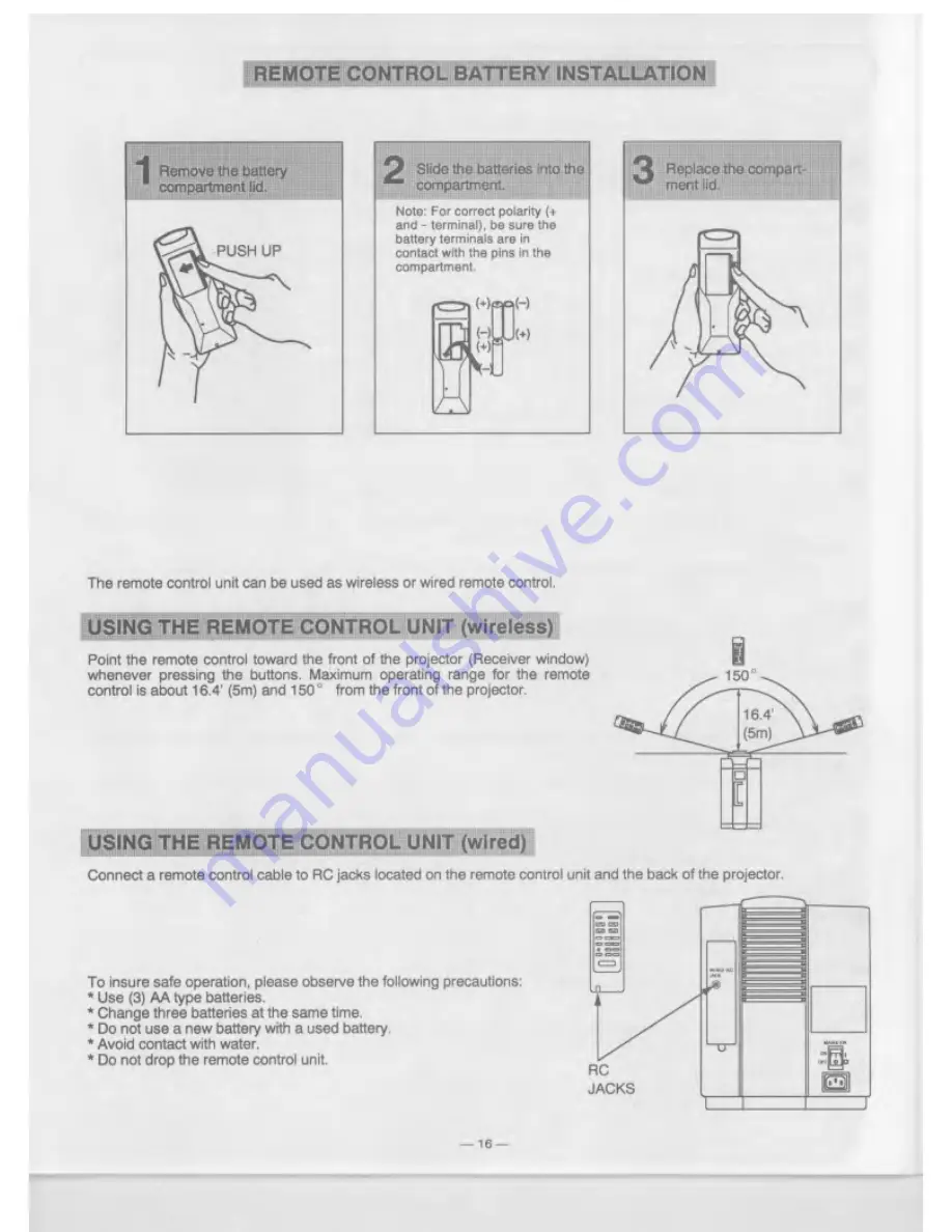 Eiki LC-6000U Owner'S Instruction Manual Download Page 16