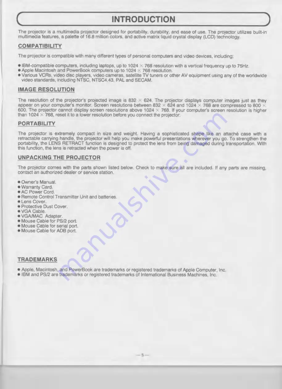 Eiki LC-7000UE Owner'S Instruction Manual Download Page 5