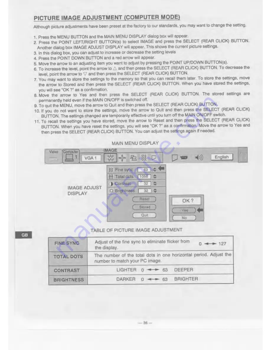 Eiki LC-SVGA860 Owner'S Instruction Manual Download Page 36