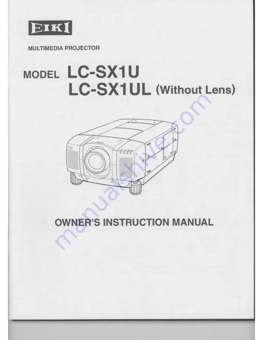 Eiki LC-SX1UL Owner'S Instruction Manual Download Page 1