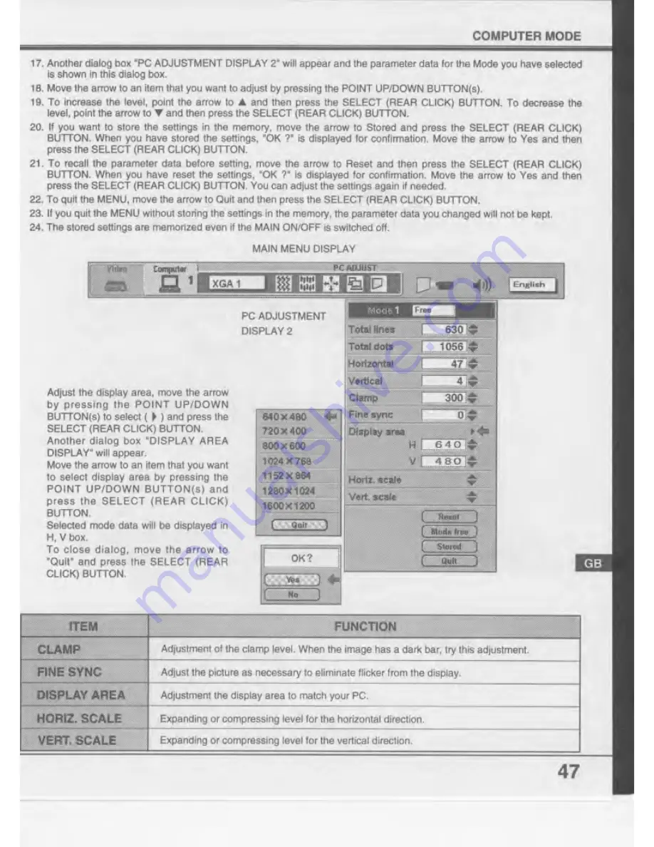 Eiki LC-SX2 Owner'S Instruction Manual Download Page 47