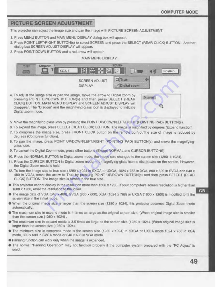 Eiki LC-SX2 Скачать руководство пользователя страница 49