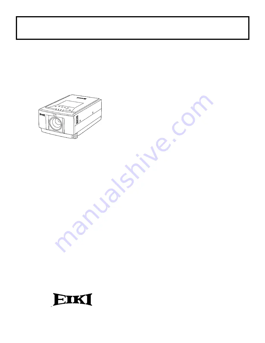 Eiki LC-XGA970 Specification Sheet Download Page 1