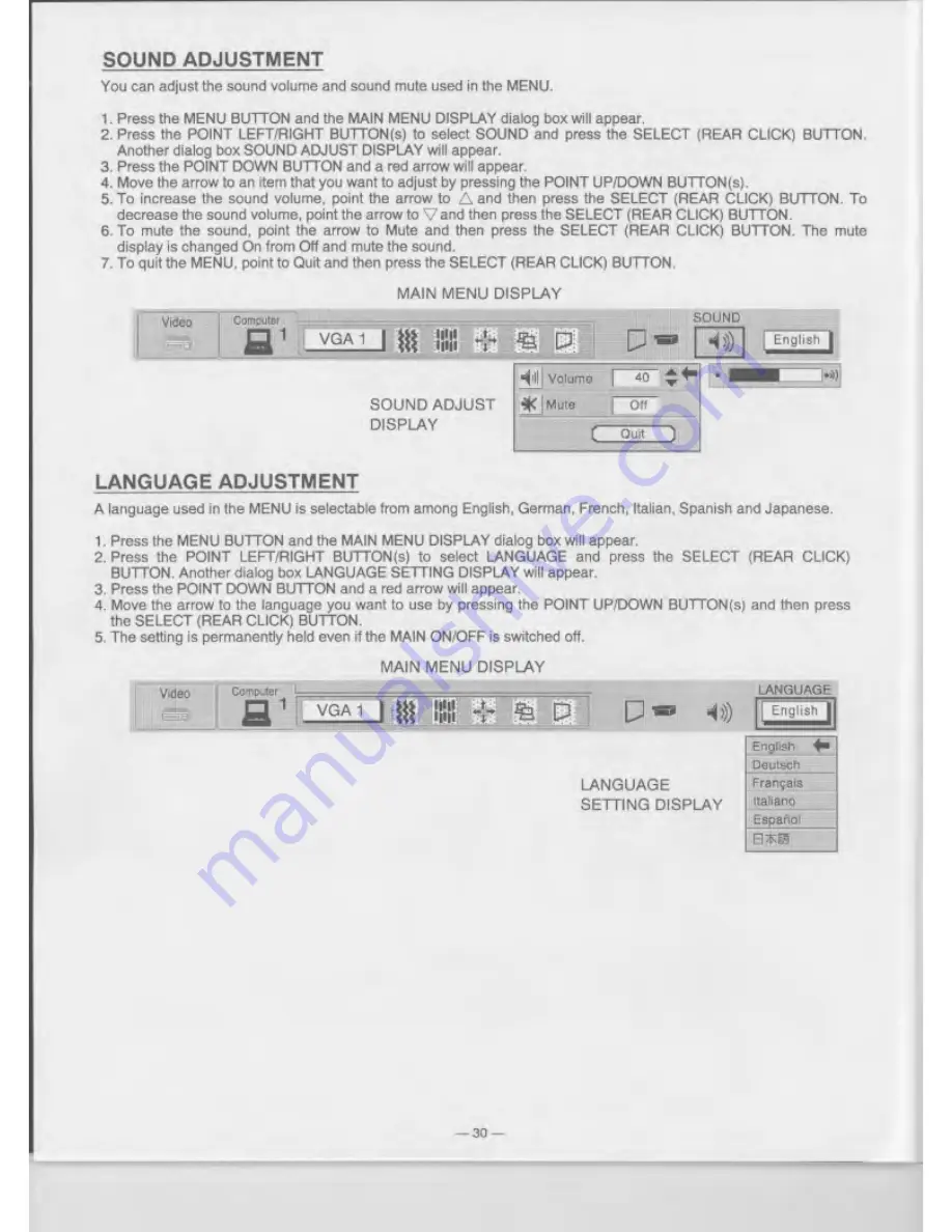 Eiki LC-XGA980U Скачать руководство пользователя страница 30