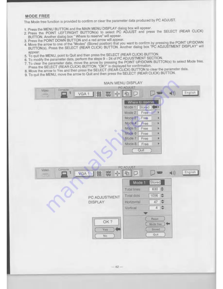 Eiki LC-XGA980U Owner'S Instruction Manual Download Page 42