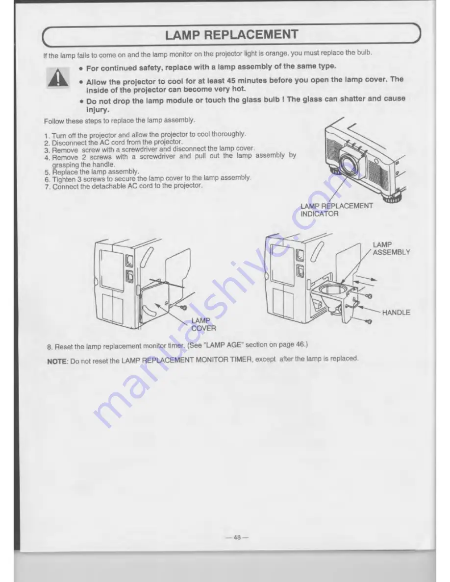 Eiki LC-XGA980U Скачать руководство пользователя страница 48