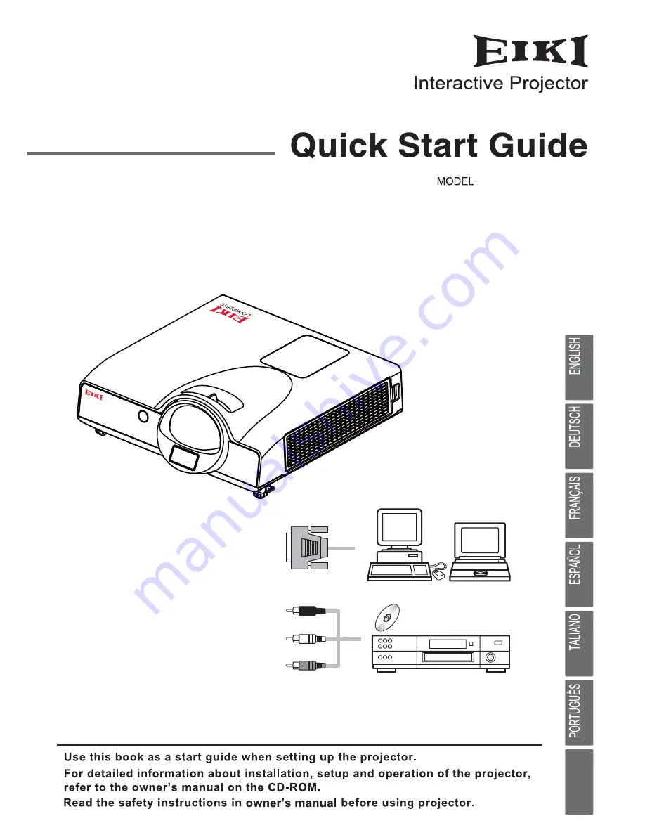 Eiki LC-XIP2610 Quick Start Manual Download Page 1