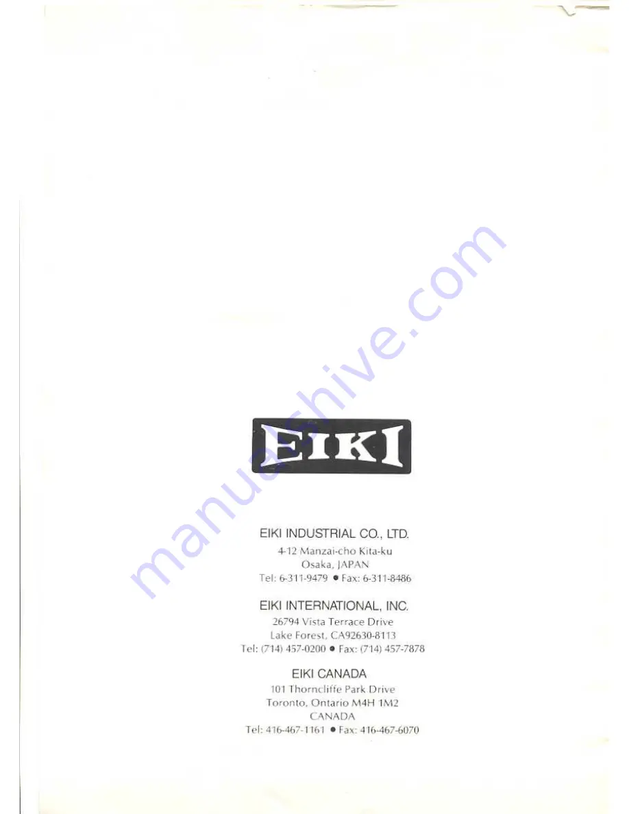 Eiki OHP-4100 Owner'S Instruction Manual Download Page 12