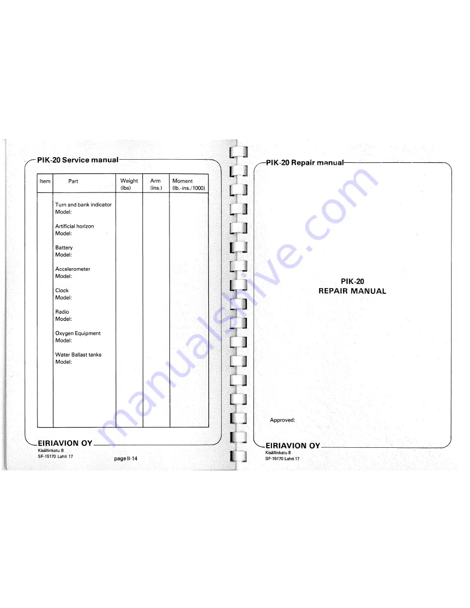 Eiri-Avion PIK-20 Repair Manual Download Page 1