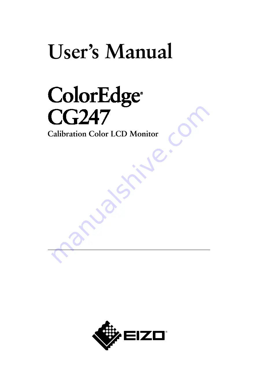 Eizo ColorEdge CG247 User Manual Download Page 1