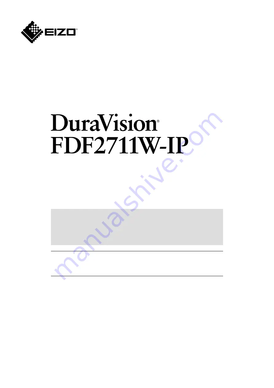 Eizo DuraVision FDF2711W-IP Скачать руководство пользователя страница 1