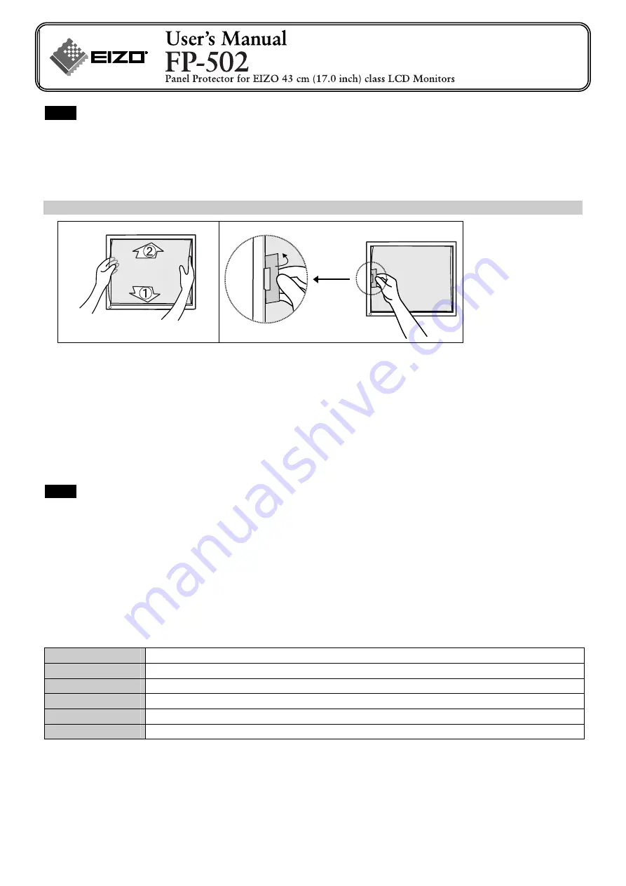 Eizo FP-502 Скачать руководство пользователя страница 1