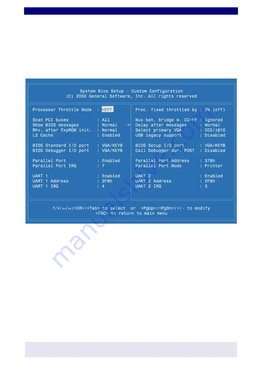 EKF CompactPCI CC5-RAVE Bios Quick Reference Download Page 13