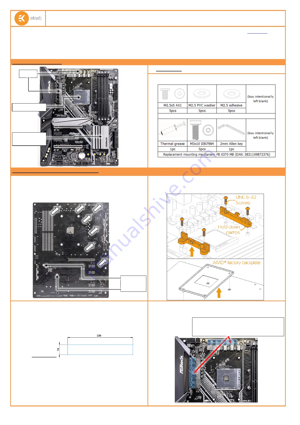 ekwb EK-FB ASRock X470 Gaming K4 RGB Installation Manual Download Page 1