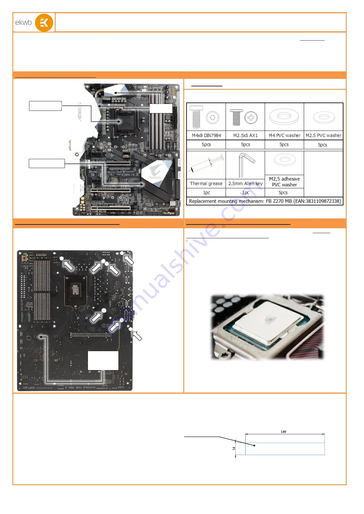 ekwb EK-FB GA Z270X Monoblock Series Installation Manual Download Page 1