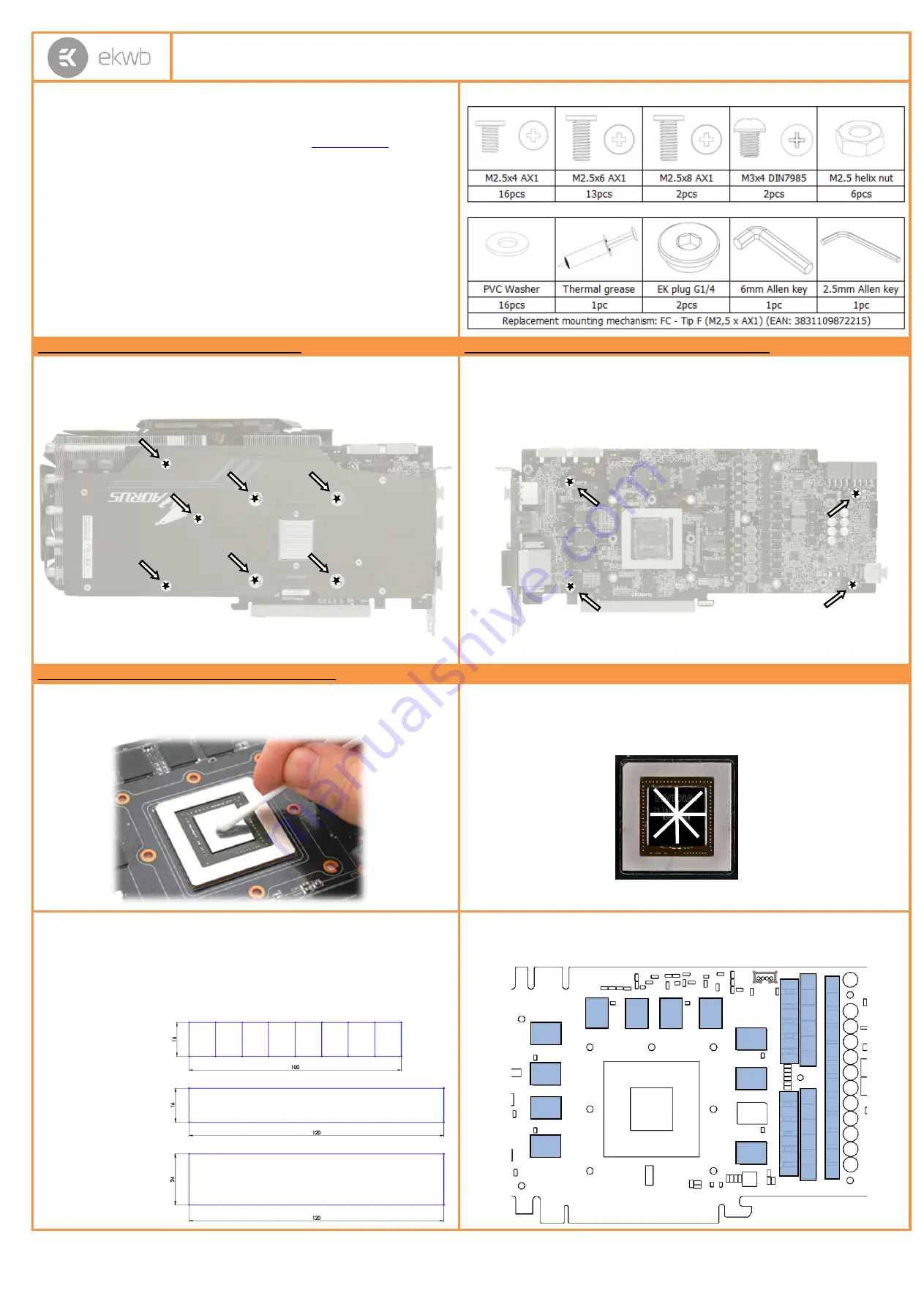 ekwb EK-FC1080 GTX Ti Aorus Series Скачать руководство пользователя страница 1