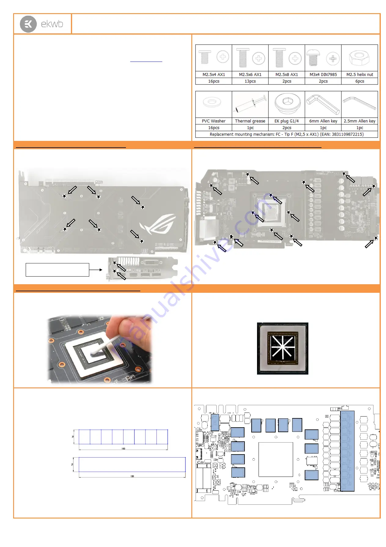 ekwb EK-FC1080 GTX Ti Strix RGB Installation Manual Download Page 1