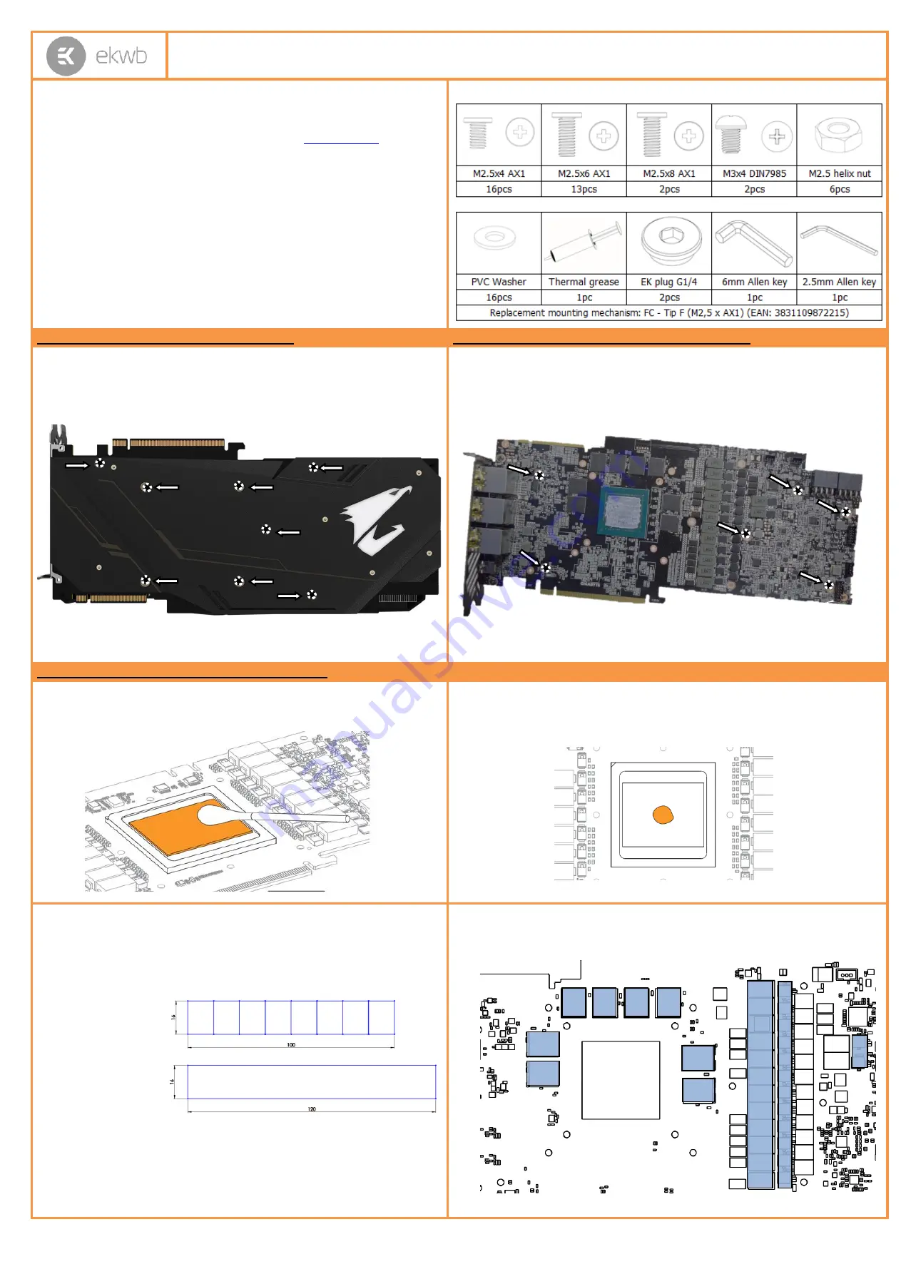 ekwb EK-Quantum Vector Aorus RTX 2080 D-RGB Скачать руководство пользователя страница 1