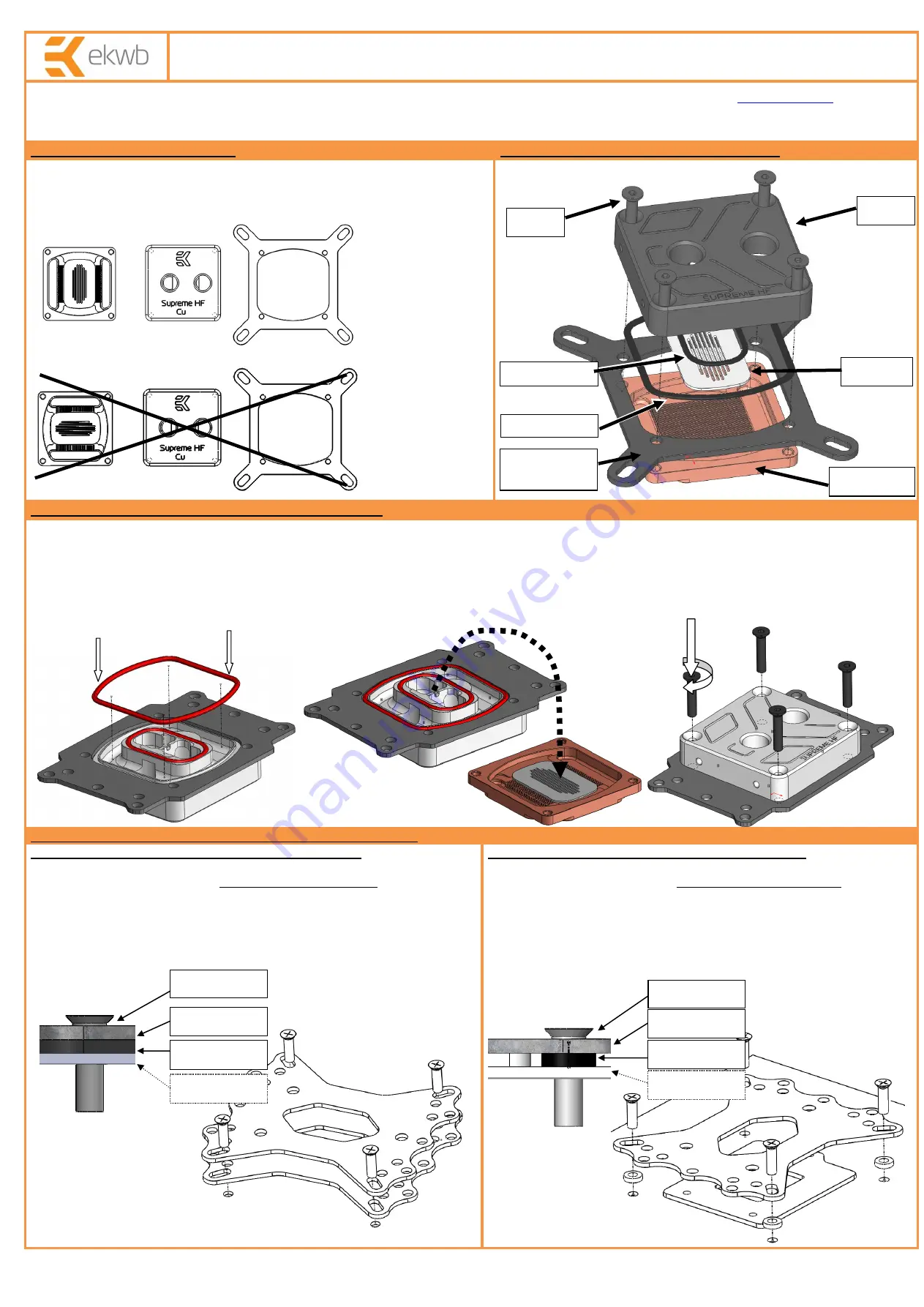 ekwb EK-Supreme HF Series Installation And Mounting Manual Download Page 1