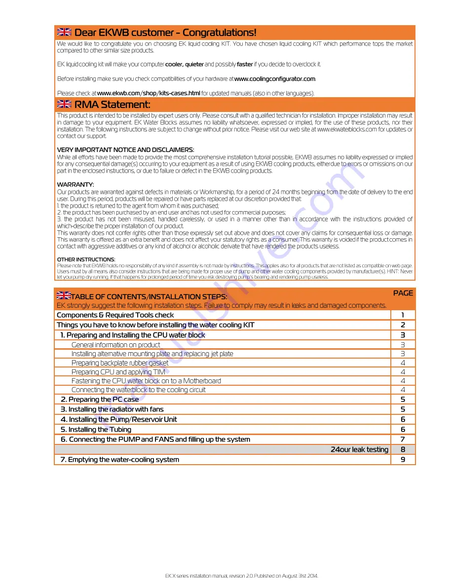 ekwb EK User Manual Download Page 1