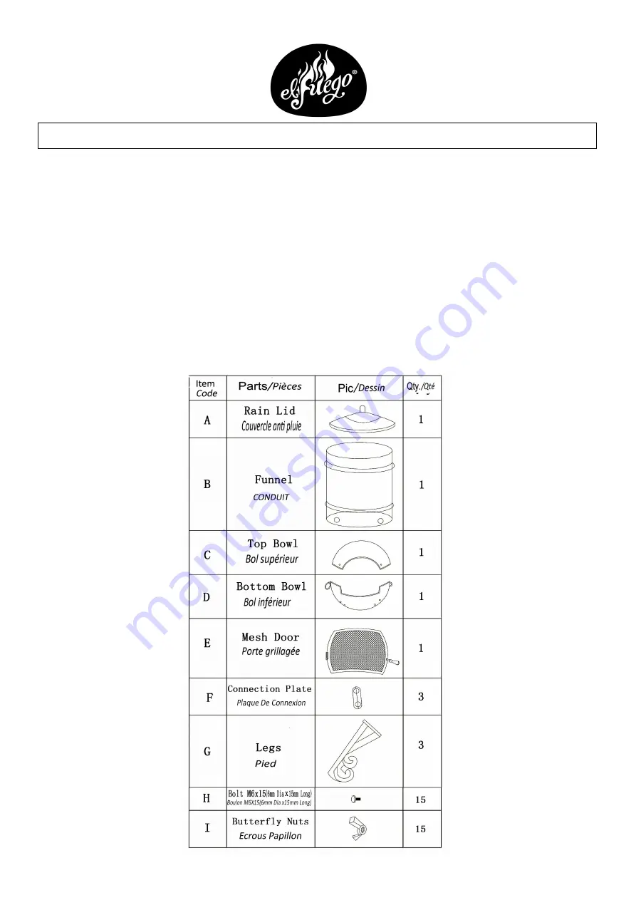 El Fuego LEXIE-70 Assembly And User Instructions Manual Download Page 2