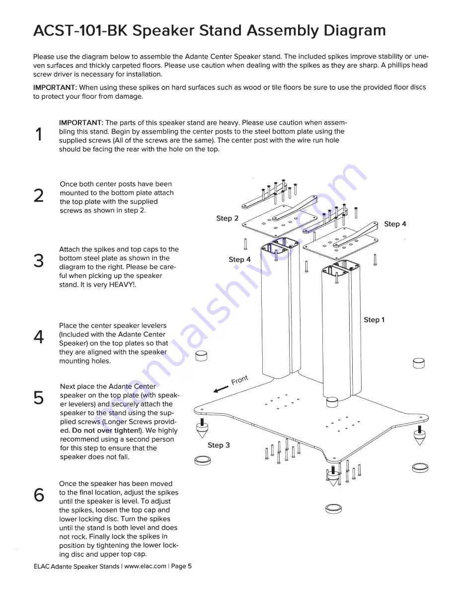 ELAC Adante Series Assembly Instructions Manual Download Page 5