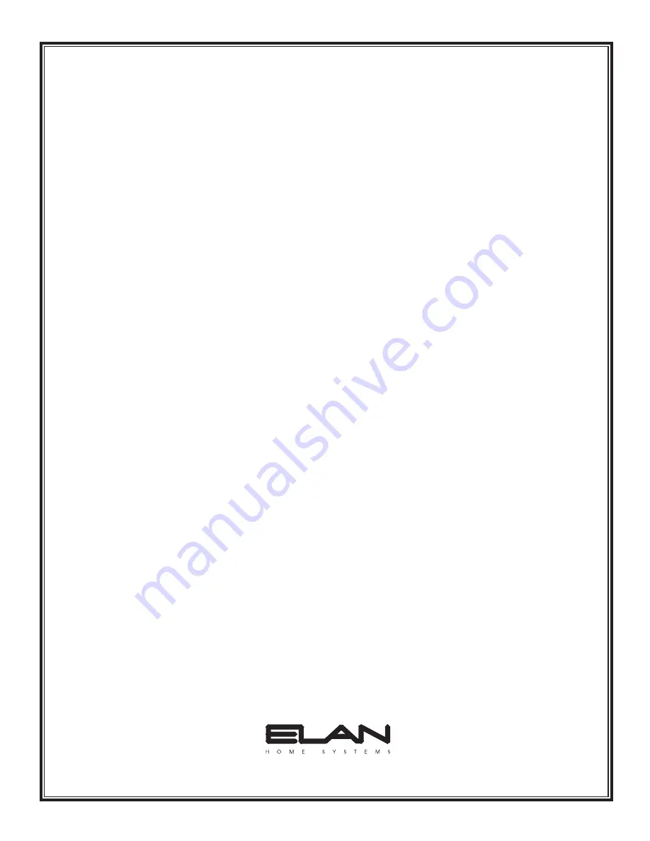 Elan D1650 Installation Manual And User'S Manual Download Page 20