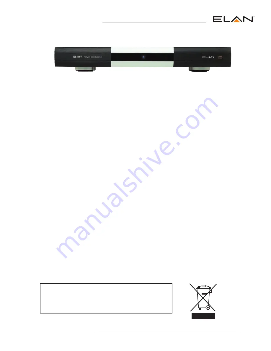 Elan EL-NVR series Owner'S Manual Download Page 5