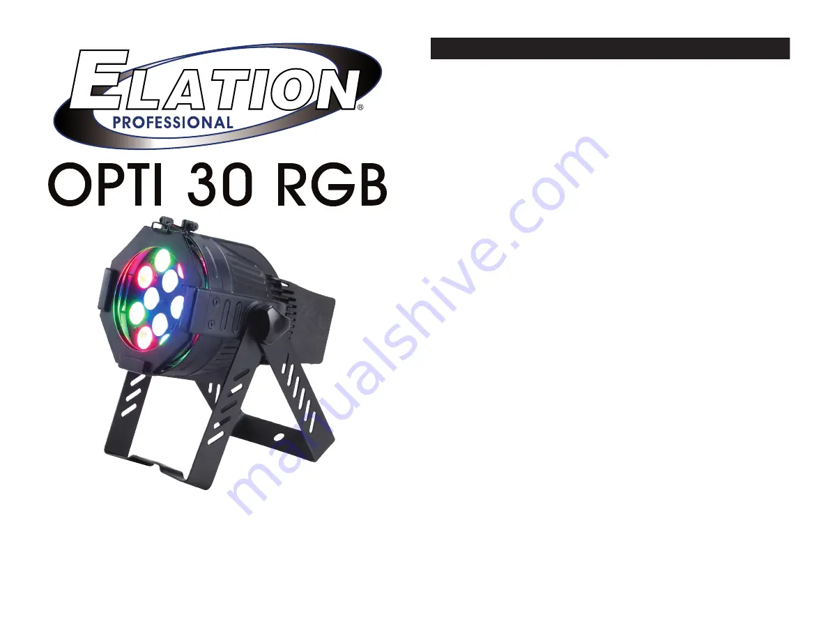 Elation Opti 30 RGB Скачать руководство пользователя страница 1