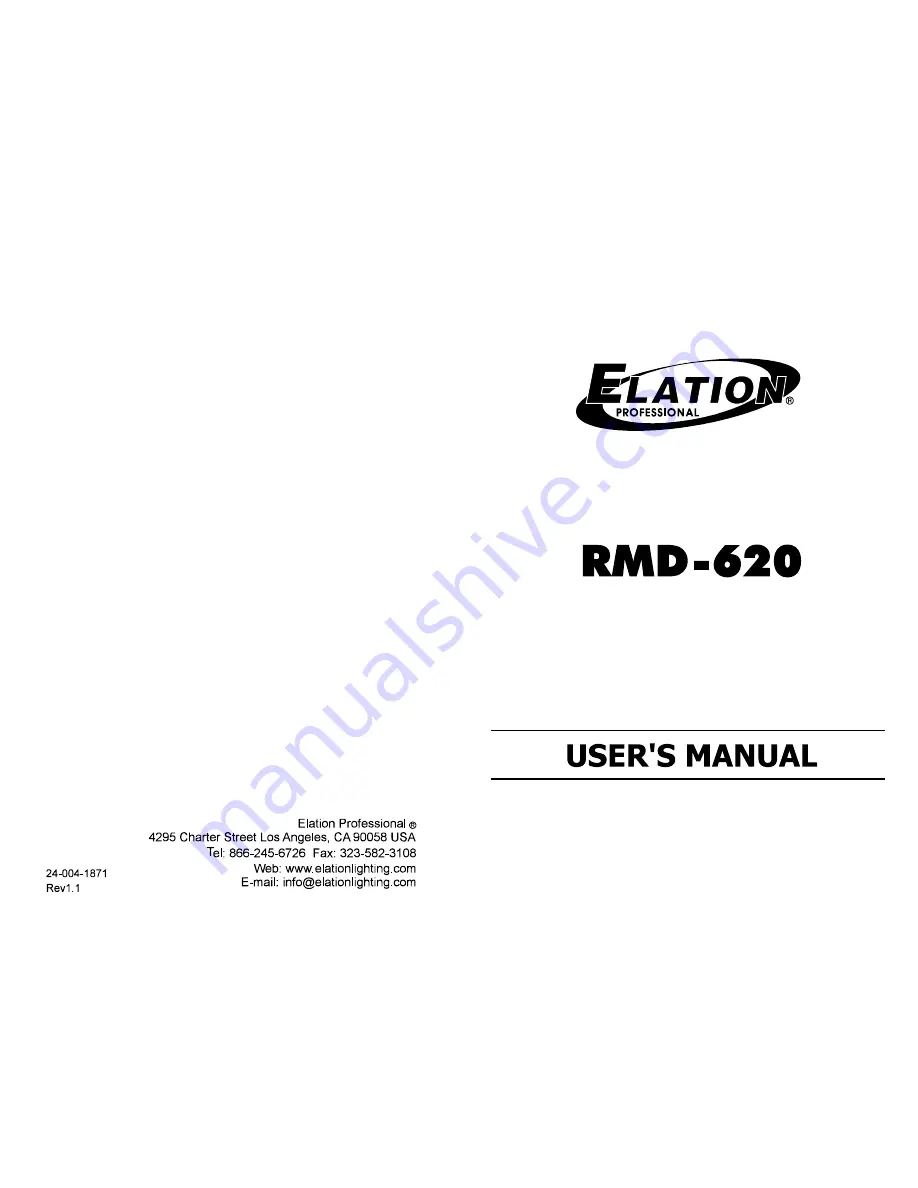 Elation RMD-620 User Manual Download Page 1