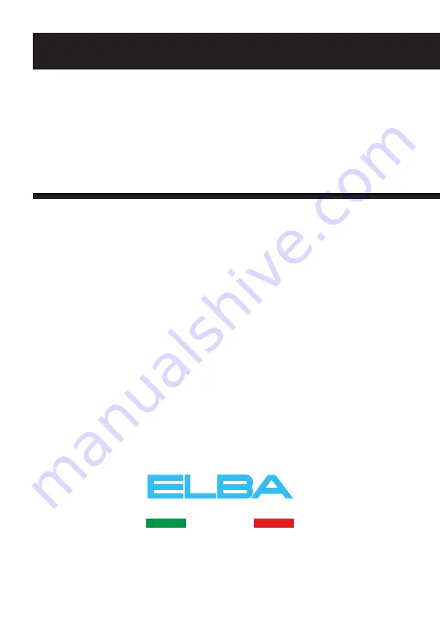 Elba ELSC 90 DF Instructions For Use Manual Download Page 36