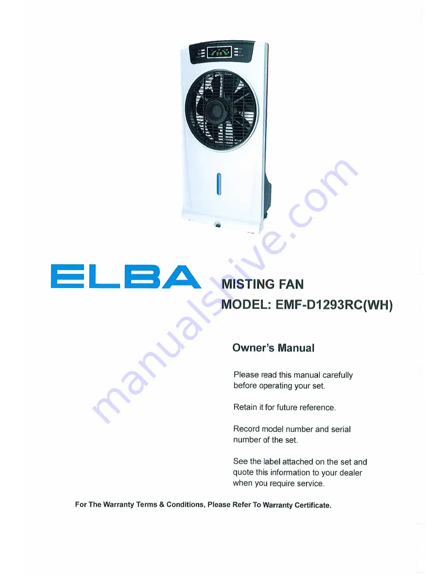 Elba EMF-D1293RC Owner'S Manual Download Page 1