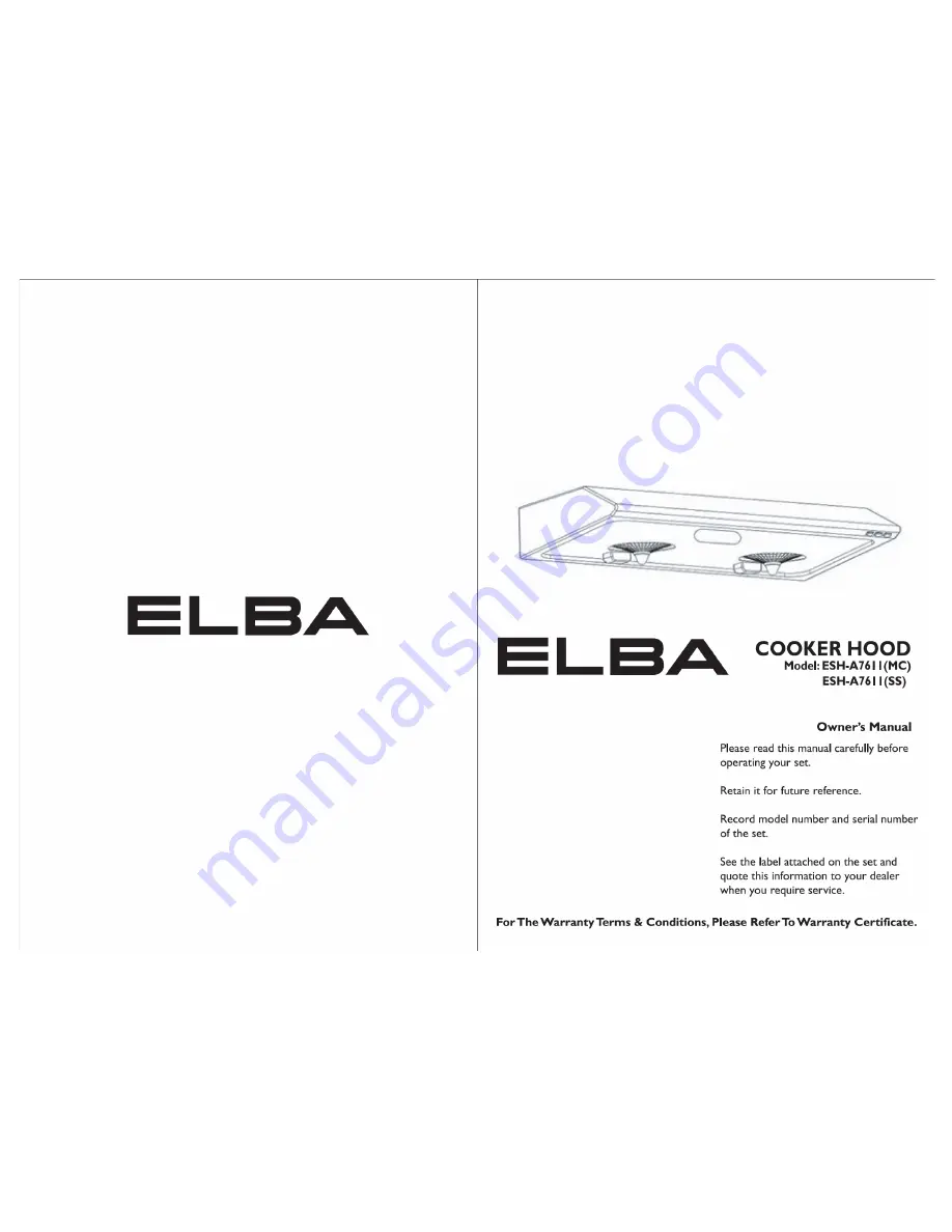 Elba ESH-A7611 Owner'S Manual Download Page 1