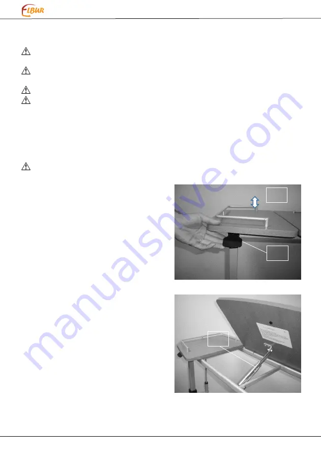 Elbur RUBENS 3 Overbed table Instructions For Use Manual Download Page 12